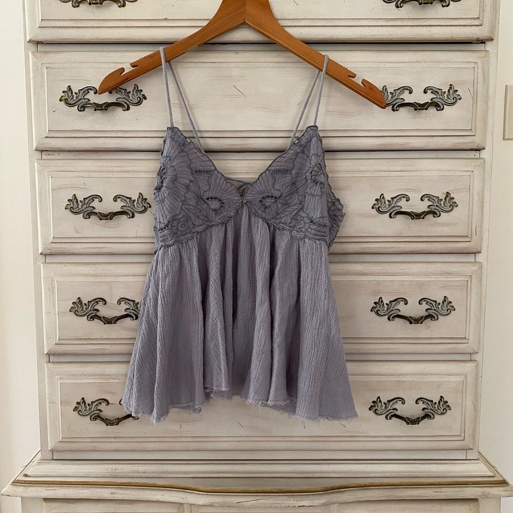Grey Gauze Babydoll Top 100% cotton